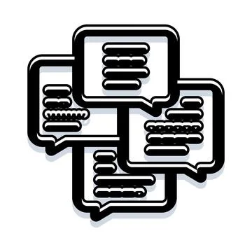 Chat bubbles showing online communication and discussion Stock Illustration