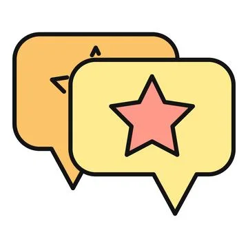 Chat bubbles showing star rating review feedback Stock Illustration