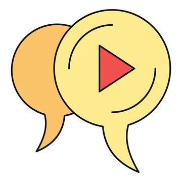 Chat bubbles showing video message communication icon イラスト素材