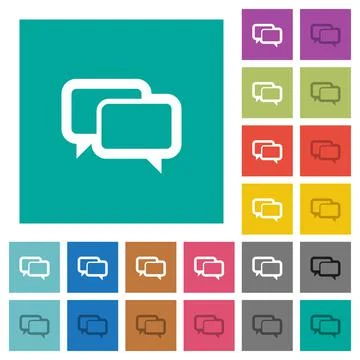 Chat bubbles square flat multi colored icons Stock Illustration