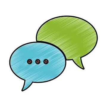 Chat bubbles symbol scribble Stock Illustration