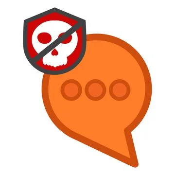 Chat buble with skull icon Stock Illustration
