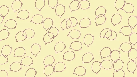 Chat bubles, seamless pattern, cartoon, doodle, ye Stock Footage 320329150