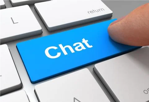 Chat button concept 3d illustration Stock Illustration