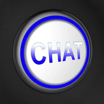 Chat Button Means Message Communication 3d Illustration Stock Illustration