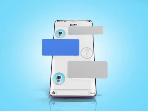 Chat with chat bot Chat message on smartphone chat window in the smartphone e Stock Illustration