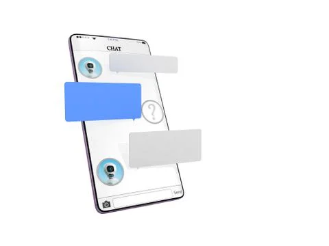 Chat with chat bot Chat message on smartphone chat window in the smartphone e Stock Illustration