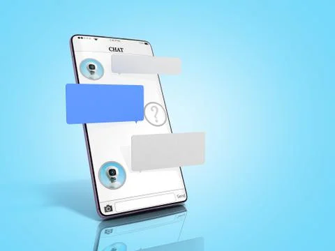 Chat with chat bot Chat message on smartphone chat window in the smartphone e Stock Illustration