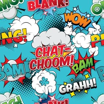 Chat-choom Seamless comics background Stock Illustration