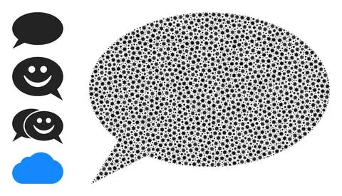 Chat Cloud Collage with Coronavirus Infection Icons Stock Illustration