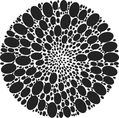 Chat Cloud Icon Exploding Spheric Globula Collage 스톡 일러스트