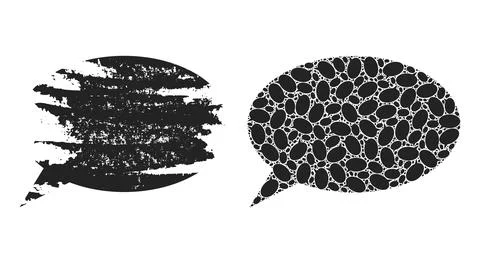 Chat Cloud Icon Recursion Mosaic and Grunge Textured Icon Stock Illustration