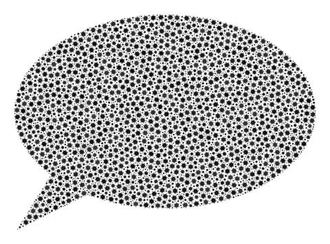 Chat Cloud Mosaic Icon of Coronavirus Infection Elements 스톡 일러스트