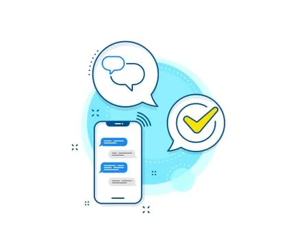 Chat comment line icon. Speech bubble sign. Social media message. Vector Stock Illustration