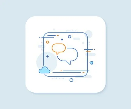 Chat comment line icon. Speech bubble sign. Social media message. Vector 스톡 일러스트