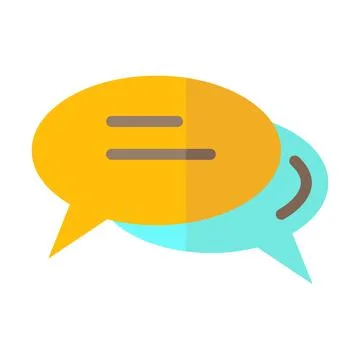 Chat comment speak message e commerce flat icon logo. Stock Illustration
