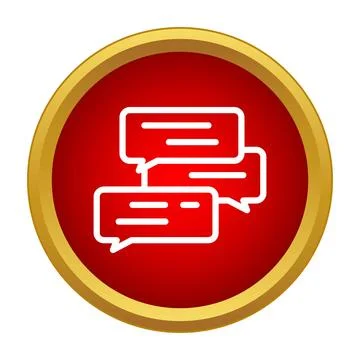 Chat communication bubbles icon in red circle Stock Illustration