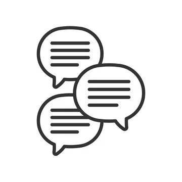 Chat communication conversation bubbles icon in line design. chat communication Stock Illustration