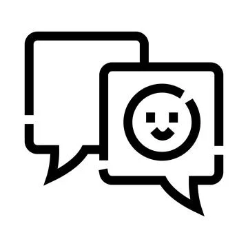 Chat communication feedback icon with happy face Stock Illustration