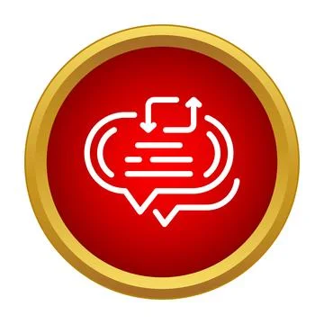 Chat communication feedback loop icon on red circle 스톡 일러스트