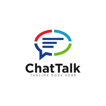 Chat Communication Logo Design Vector Stock Illustration