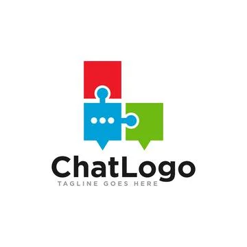 Chat Communication Logo Design Vector Stock Illustration