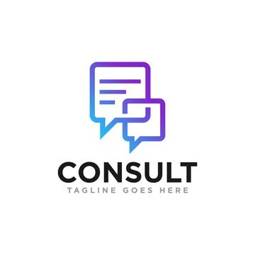 Chat Communication Logo Design Vector Stock Illustration