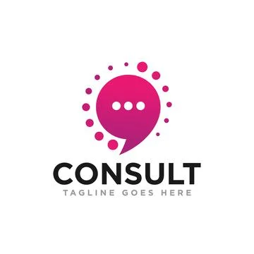 Chat Communication Logo Design Vector Stock Illustration