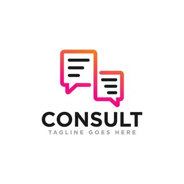 Chat Communication Logo Design Vector Illustrazione stock