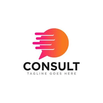 Chat Communication Logo Design Vector Illustrazione stock