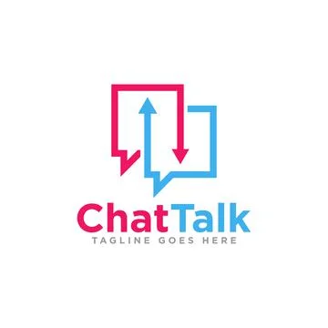 Chat Communication Logo Design Vector Stock Illustration