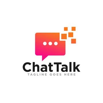Chat Communication Logo Design Vector Stock Illustration