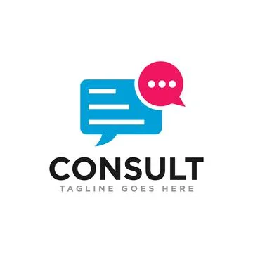 Chat Communication Logo Design Vector Illustrazione stock