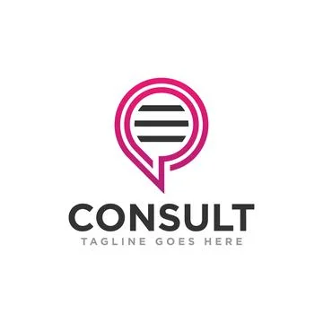 Chat Communication Logo Design Vector Stock Illustration