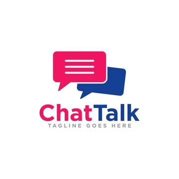 Chat Communication Logo Design Vector Stock Illustration