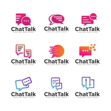 Chat Communication Logo Design Vector Stock Illustration