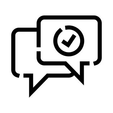 Chat communication success speech bubble complete transaction Stockillustratie
