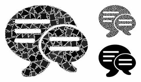 Chat Composition Icon of Irregular Elements Stock Illustration