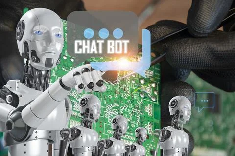Chat concept with AI artificial intelligence Using commands to create somet.. 스톡 사진