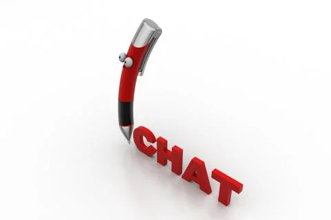 Chat concept with pen Free Stock Illustration