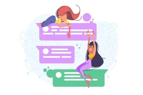 Chat conversation between two characters. Illustrazione stock