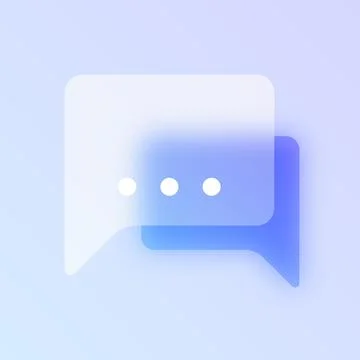 Chat conversation glassmorphism icon. Stock Illustration