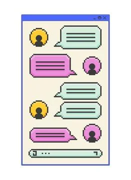 Chat conversation pixel art popup window UI overlay Ilustração Stock