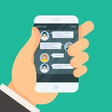 Chat conversation on smartphone screen - texting Stock Illustration