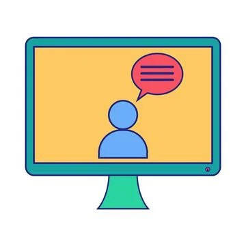 Chat Conversation Vector Flat Icon Stock Illustration