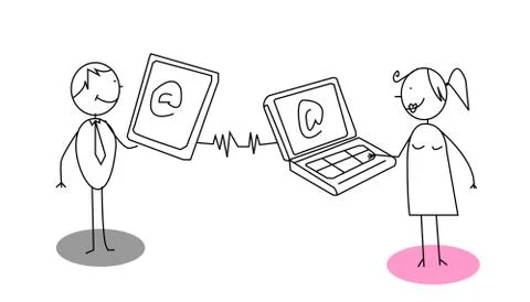 Chat couple Stock Illustration