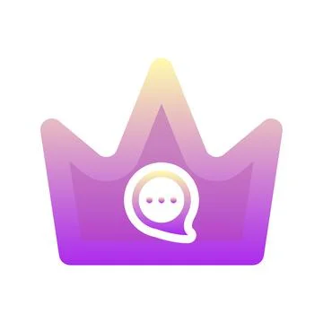 Chat crown gradient logo design template icon Stock Illustration