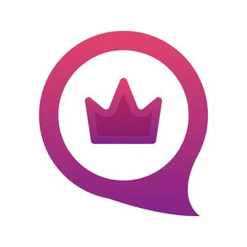 Chat crown gradient logo design template icon Stock Illustration