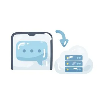 Chat data backup to cloud Stock Illustration