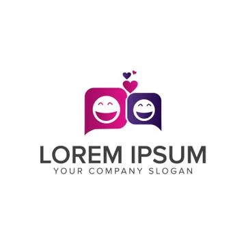 Chat dating logo design concept template Stock Illustration